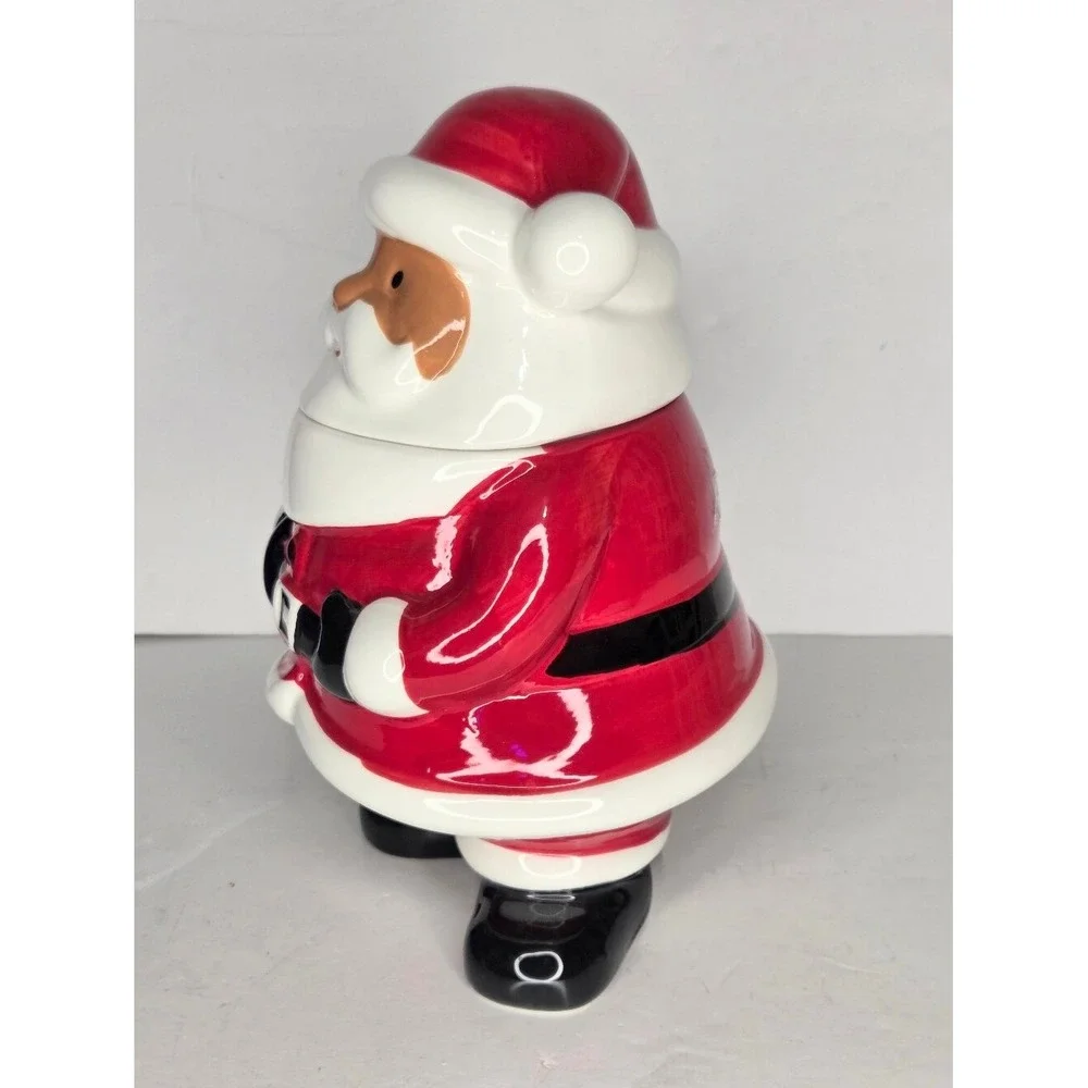 Holiday‎ Time Santa Christmas Cookie Jar Earthenware